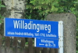 Willadingweg, Strassenschild Willadingweg, Strassenschild