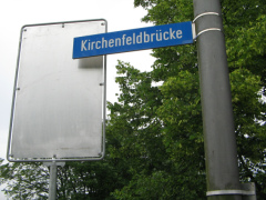 Kirchenfeldbr�cke am Br�ckenkopf,
                        Strassenschild