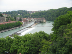 Kirchenfeldbr�cke Panorama 01 mit
                                  Stauwehr des Mattequartiers