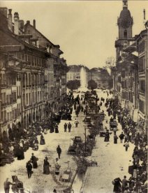 Bern, Spitalgasse vom Kfigturm aus, vor
                          1890