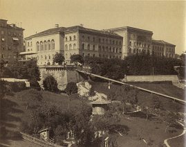 Bern, Bundeshaus West und Marzilibhnchen
                          um 1890