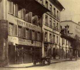 Bern, Restaurant "Della Casa".
                          Das Restaurant "Della Casa" an der
                          Schauplatzgasse steht noch heute [1975] in
                          alter Gestalt, um 1890