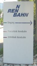 Muttenz: Pestalozzistrasse: Rennbahnklinik,
                        Tafel