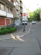 Kreuzung Thannerstrasse / Rudolfstrasse,
                      Trottoirrampe