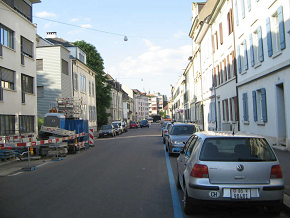 Socinstrasse, Blick in Richtung
                      Missionsstrasse