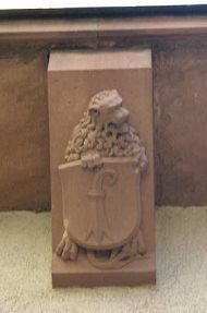 Spalentor, Vorwerk, Innenfigur 03,
                                L�we mit Wappen mit Baslerstab