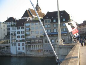 Basel, Mittlere Br�cke, Panorama 06: Sicht
                      auf die Martinskirche