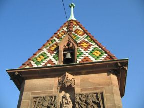 Basel, Mittlere Brcke, Kppelijoch, Glocke
                      und Dach