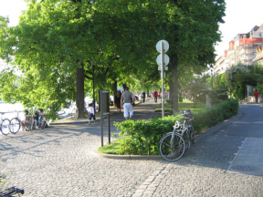 Basel, Unterer Rheinweg,
                                Rheinpromenade, die Lindenallee ab
                                Klingenthalgraben