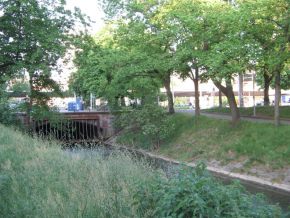 Das Gatter des Birsig vor dem unterirdischen
                      Teil