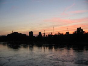 Schleuse Birsfelden, Sonnenuntergangshimmel (03)