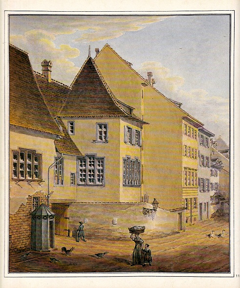 Kleinbasel: Das Herreng�sslein mit dem Haus
                      zu der Herren ("Herrenzunft"), 1856