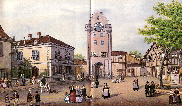 Kleinbasel, das Riehentor,
                        1863 (abgerissen)