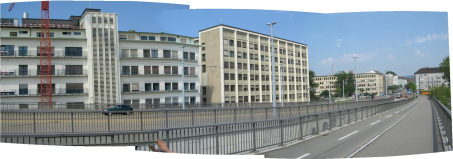 Chemie-Terror 27 bis 29:
                        Novartis-Verwaltung bei der Dreirosenbr�cke,
                        Panoramafoto