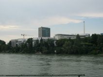 Chemie-Terror 64: Sankt-Alban-Rheinweg,
                        Sicht auf die Roche-Giftfabrik