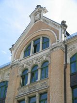 St. Gallen: Davidstrasse, Ziegelb�rohaus,
                        Mittelerker 01, oberer Teil