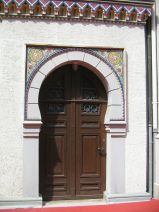 St. Gallen: Frongartenstrasse, Synagoge,
                        Eingangst�r mit Schmuckfassade