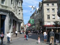 St. Gallen: Sicht vom Oberen Graben in die
                        Multergasse
