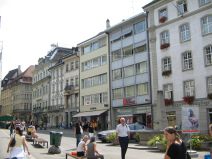 St. Gallen: Marktgasse, H�userzeile mit
                        Baus�nden