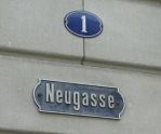 St. Gallen: Strassenschild Neugasse