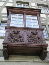 St. Gallen: Gallusstrasse 30, Holzerker,
                Nahaufnahme