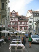 St. Gallen: Bankgasse, Strassencaf�