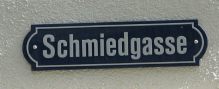 St. Gallen: Strassenschild Schmiedgasse