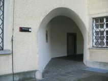 St. Gallen: Weg zur Stiftsbibliothek,
                        Innenhof, zweiter Durchgang