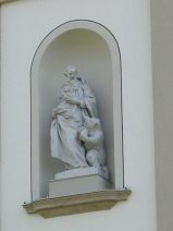 St. Gallen: Klosterkirche, Seitenfassade,
                        Figur 01