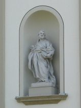 St. Gallen: Klosterkirche, Seitenfassade,
                        Figur 02