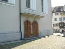 St. Gallen: Klosterkirche, Seitenfassade,
                        kleine Seitent�ren