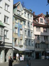 St. Gallen: Spisergasse, farbig bemalte
                        Huser