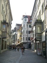 St. Gallen: Spisergasse, farbige Erker