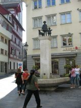St. Gallen: Spisergasse, Brunnen