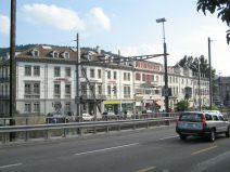 St. Gallen: Rosenbergstrasse, Sicht auf die
                        H�userzeile der Bahnhofstrasse gegen�ber