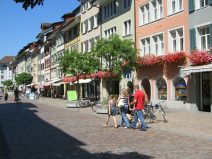 Winterthur: Obertor, B�ume mit runden
                  Mauereinfassungen