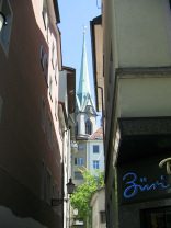 Preyer's Alley with the church steeple of
                        Preacher's Church