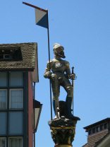 Stuessi Yard fountain, standard bearer,
                        front view