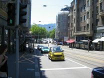Zurich, R�mistrasse (Raemi Street), view to
                        Bellevue ("Beautiful Sight Square")