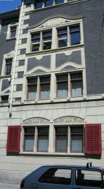 Zurich, Stadelhoferstrasse (Stadelhofen
                          Street), house front, panorama photo