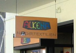Zurich, Stadelhoferstrasse (Stadelhofen
                        Street), shop "Alkena" with natural
                        textiles