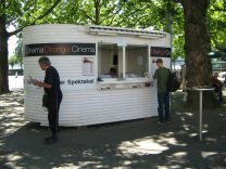 Zurich, Bellevue ("Beautiful Sight
                        Square"), ticket corner for the
                        "Theaterspektakel" ("Theater
                        Spectacle")