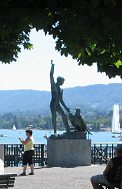Zurich, B�rkliplatz (Buerkli Square),
                        Ganymed and Eagle Monument