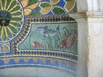 Zurich General-Guisan-Quai (General
                                Guisan Quay), fountain, fish designs of
                                the right side
