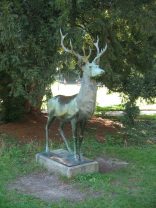 Zurich, Platzspitz-Park (Pointed Square
                        Park), statue of a stag