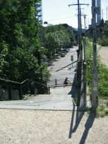 Zurich, Letten Viaduct, the stairs heading
                        down to Limmatstrasse (Limmat Street)