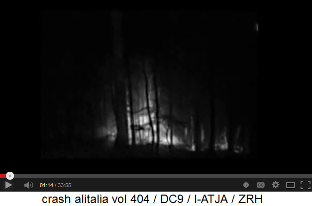 Absturz der Alitalia AZ404 am Stadlerberg,
                        die brennende Unfallstelle, 14.11.1990: Video
                        "Crash Alitalia vol404"