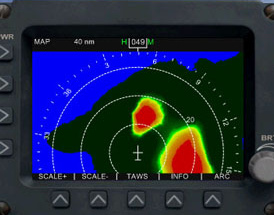 Dreidimensionales Warnsystem TAWS mit
                        Warnung vor H�geln 02