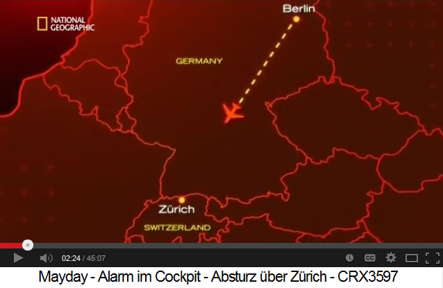 Die Karte mit
                dem Flug von Berlin nach Z�rich