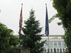 Thunstrasse, britische Botschaft, Fahnen